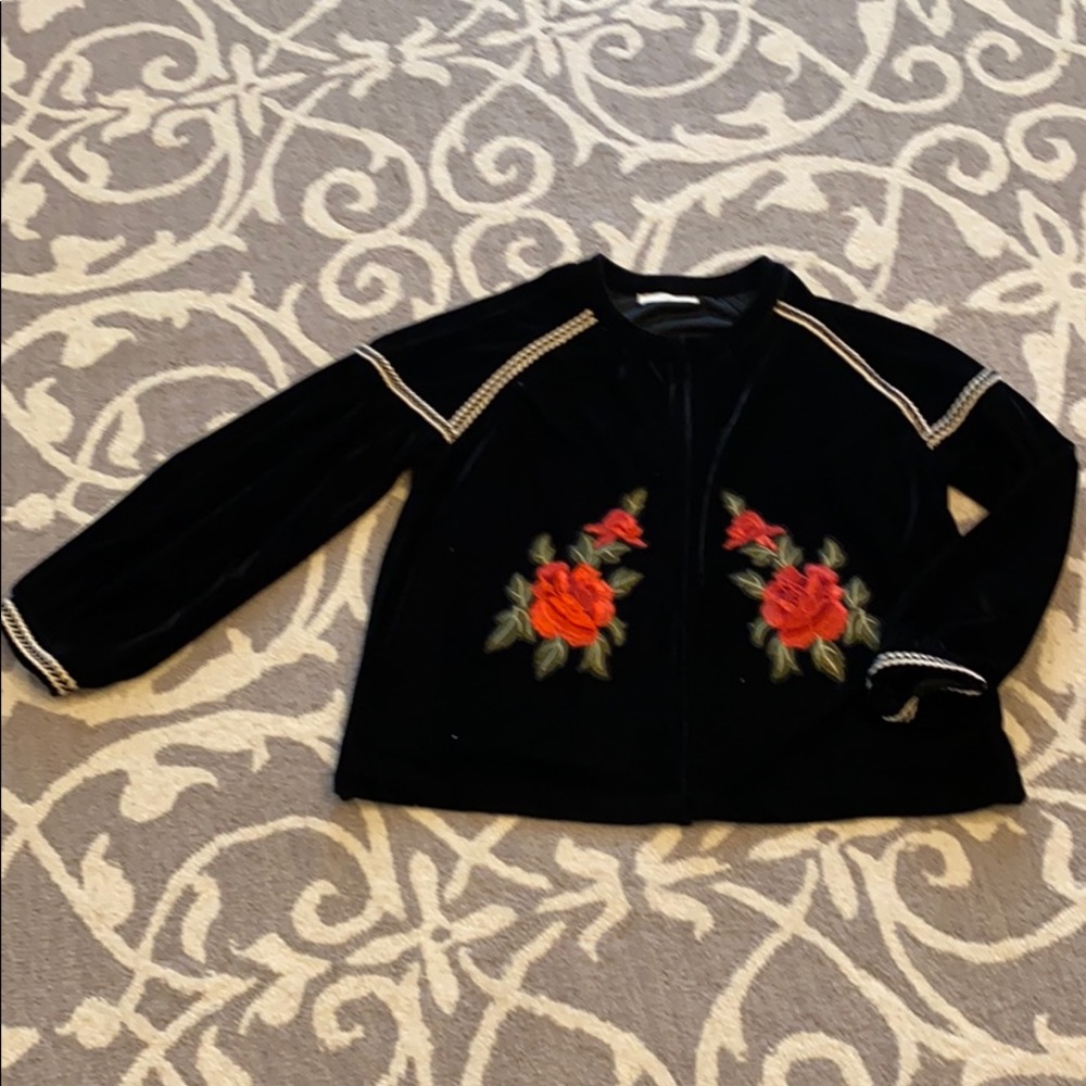Velour embroidered jacket
